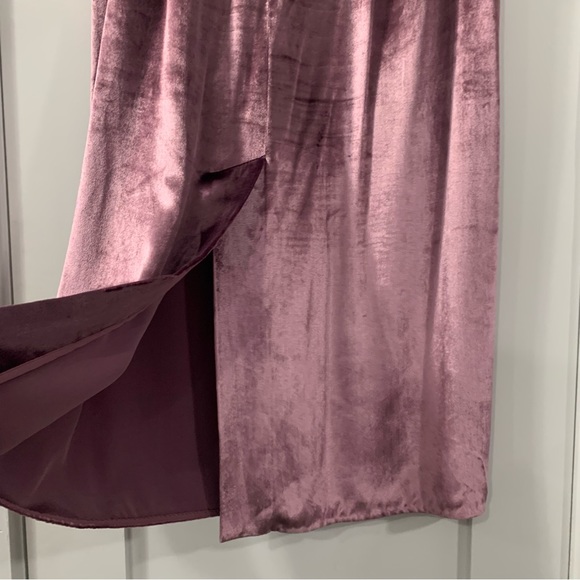 Vince Panne Velvet Purple Midi Skirt Size 4 - Picture 6 of 10